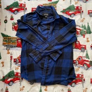 RUDE‎ Black&Blue Flannel {Size Medium}